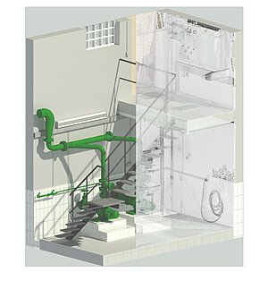 Bestandserfassung eines Pumpwerks und 3D-Modellierung